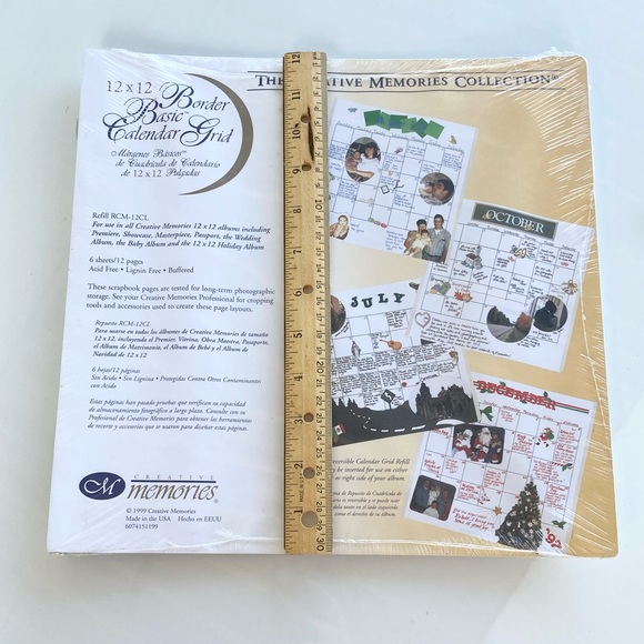 Creative Memories CM Border Basic Calendar Grid Scrapbook Pages 12x12 rcm-12cl - Picture 4 of 11